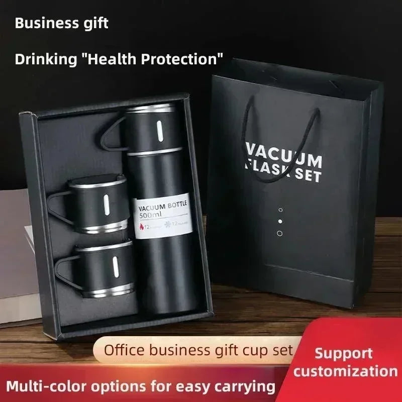 Vacuum Flasks Thermoses Set Thermos for Hot Water Bottle Drinkware Fathers Day Gifts Home Stainless Steel 500ml Thermal Cold