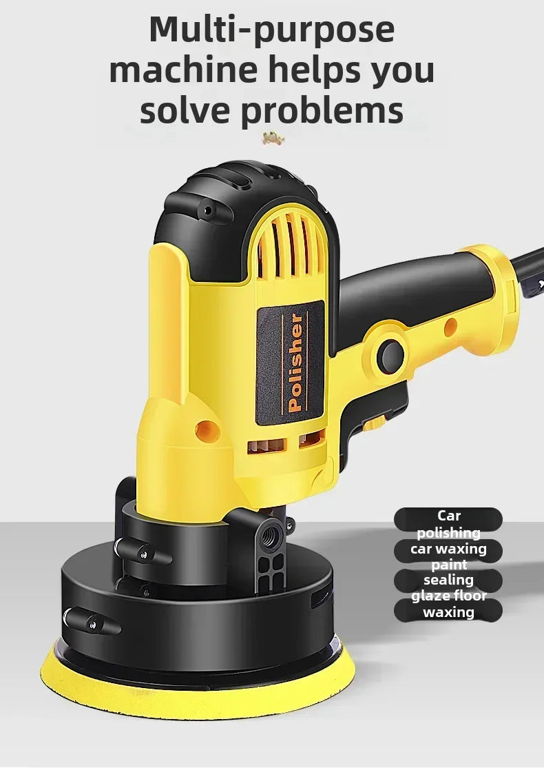Car Beauty Waxing Machine Automotive Polishing Scratch Repair Small Electric Flat Polishing Machine European Plug Amagi