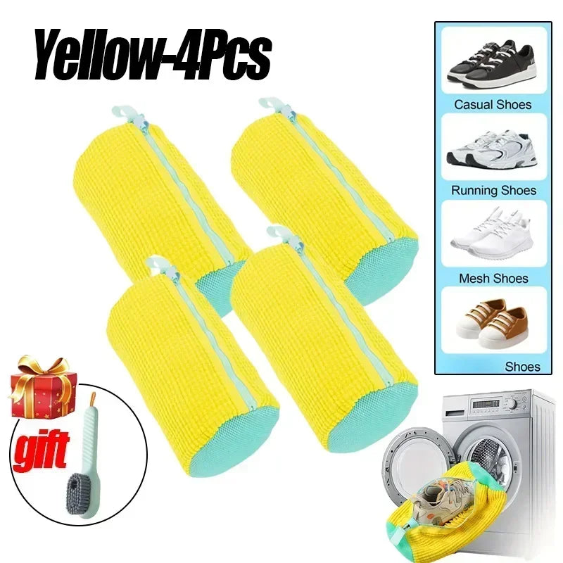 1-2PCS Wash Shoes Bag Padded Net Laundry Shoes Protector Fluffy Fibers Polyester Washing Shoes Machine Laundry Bag Drying Amagi