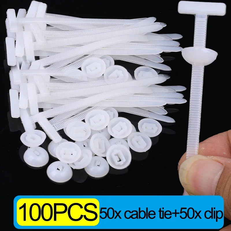 Nylon Zip Cable Tie Clips Cars Engine Guards Fenders Underbody Panels Fasteners Screw Replacement Self-locking Cable Accessories