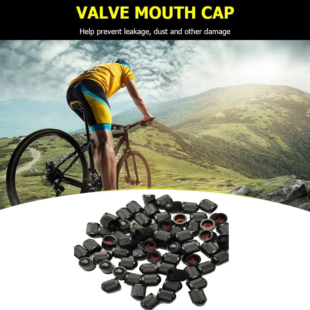 Car Tire Valve Plastic Black Bike Tyre Valve 1000/4PCS Caps with O Seal Ring Dome Shape Dust Valve for Car Bicycles Motorcycles