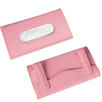 Car Tissue Box PU Leather Car Sun Visor Hanging Tissue Box Holder Auto Interior Storage Organizer Napkin Holder Accessories New