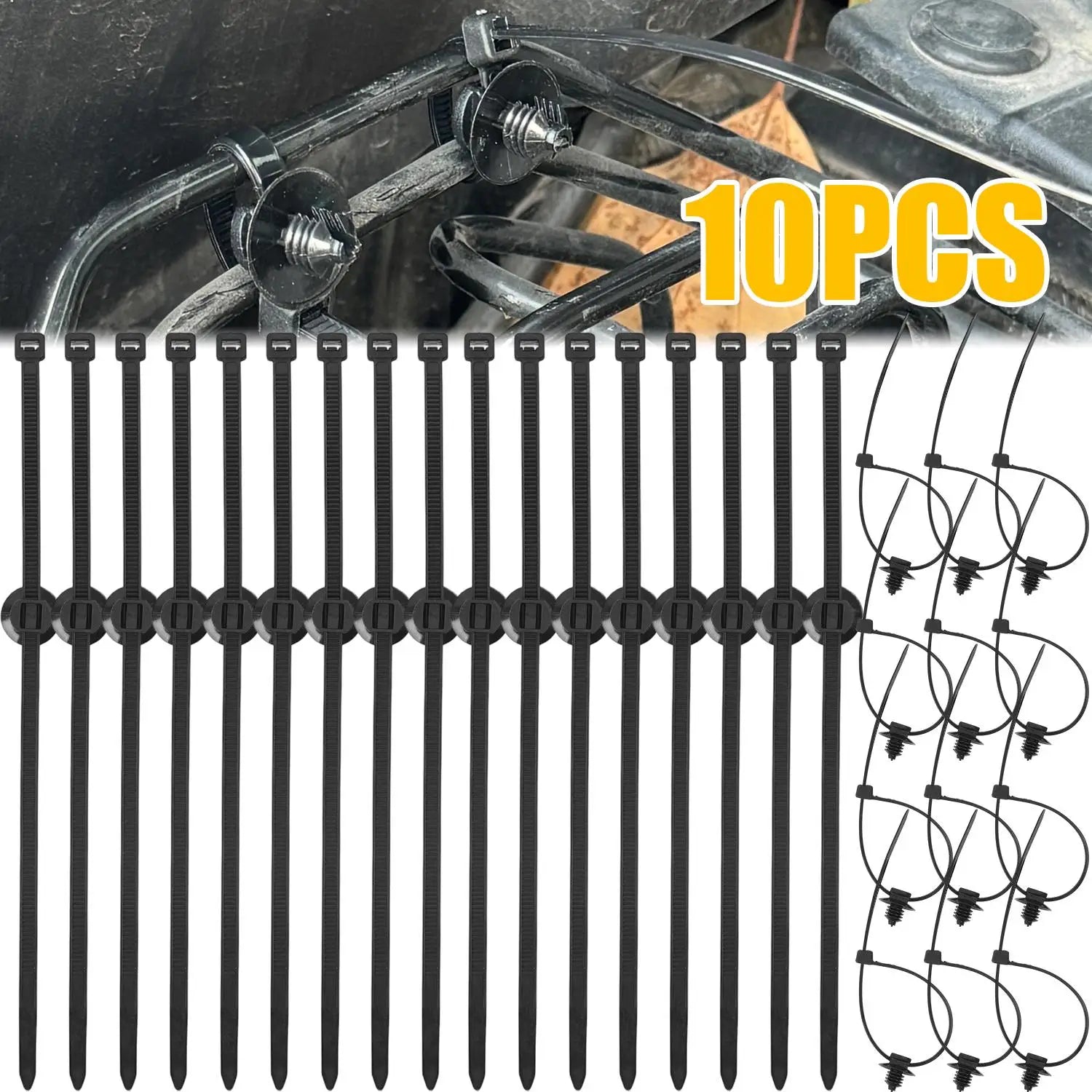Car Clamp Fastener Screw Replacement Automotive Cable Tie Buckle Wire Management Fender Trunk Engine Skid Plate Tools 10pcs