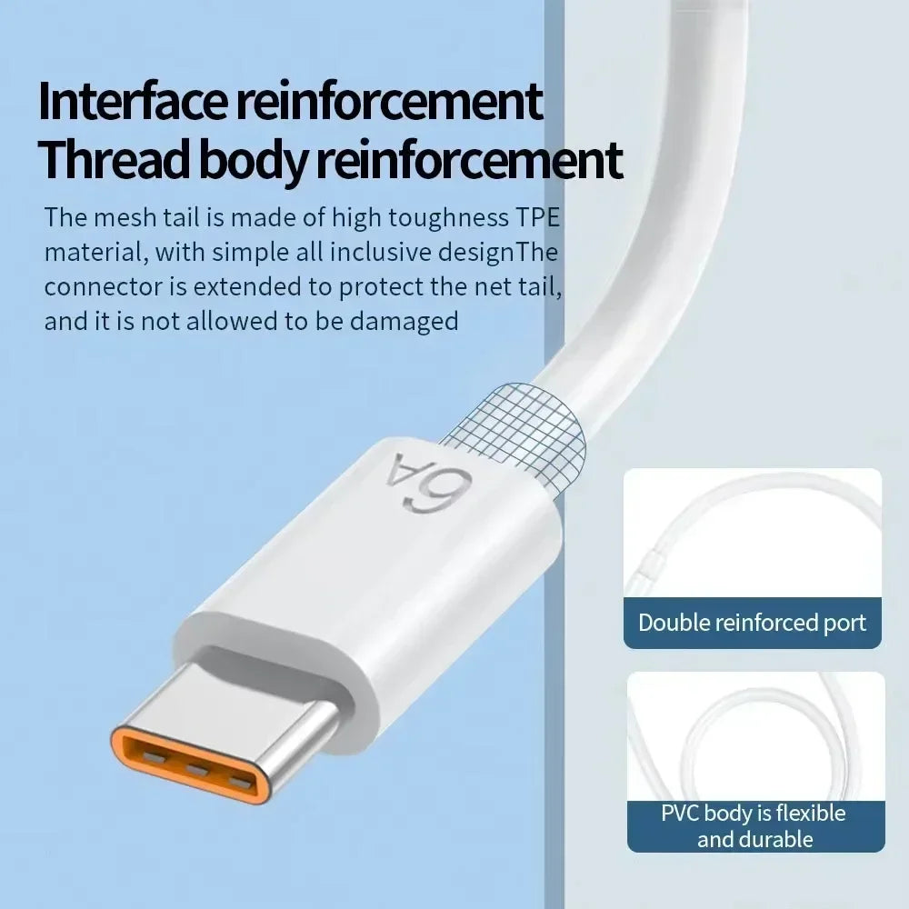 100W USB to Type C Cable For Samsung S24 S23 Ultra Xiaomi 14 Redmi Huawei Oneplus 12 Charge Line 7A Fast Charging Charger Amagi