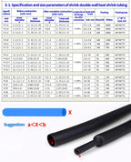 10M-200M 3:1 Heat Shrink Tubing, Dual Wall Adhesive Lined, Black/White/Red/Blue/Yellow, Waterproof Wire Cable Sleeve