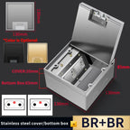 Stainless Steel Floor Socket Outlet, Hidden Flush Mount Electrical Floor Power Socket for EU US FR BR IL Standard Plug