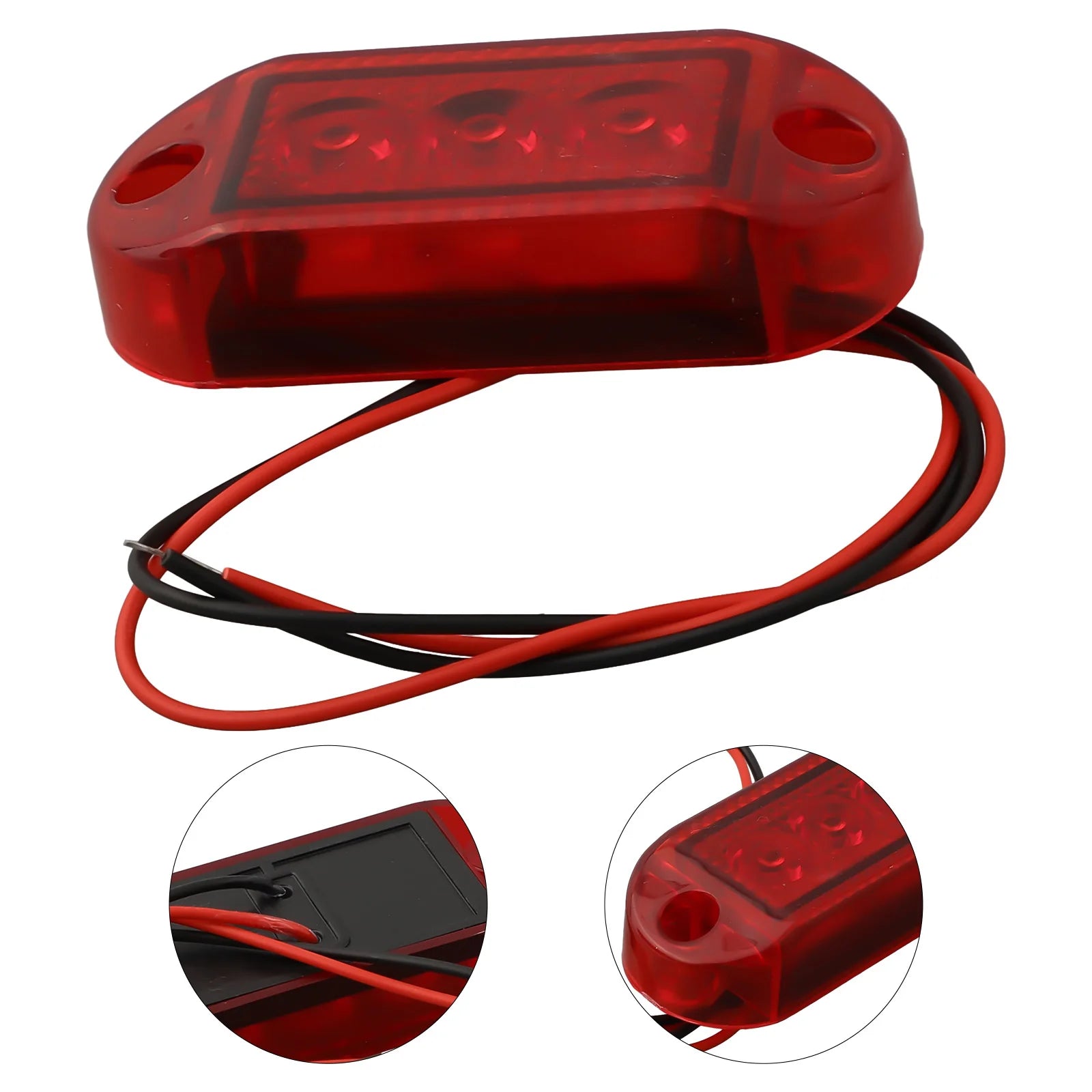 1PC LED Clearance Light Side Marker Truck Trailer Lorry Lamp Red White 12V 24V Oval Front Rear Clearance Indicator Lamp Car Part