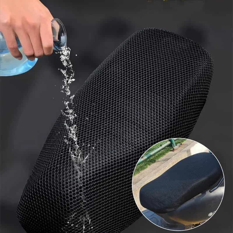 Motorcycle 3D Mesh Fabric Anti-skid Pad Scooter Seat Electric Bike Cover Sunscreen Summer Breathable Cushion Net Cover Amagi