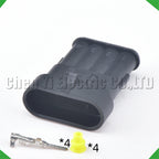 4-Pin Wire Harness female Automotive waterproof connector Black steam harness