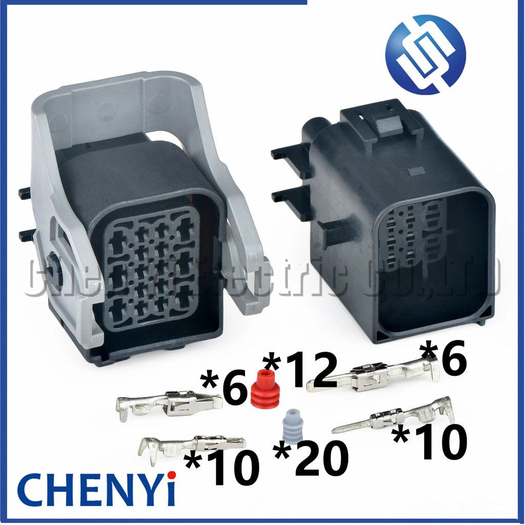 16 Pin Automotive waterproof connector Car Automotive headlight engine front bumper assembly harness Plug 1743350-2 1743354-2