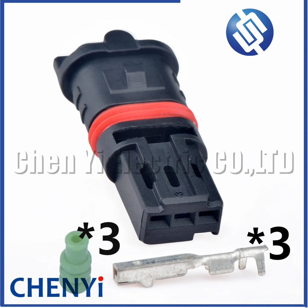 3 Pin Female Auto Reverse radar Connector Car door handle seat rearview mirror heating Wire harness Plug