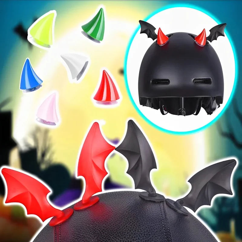 Helmet Devil Horns Motorcycle Electric Car Helmets Decoration Headwear Helmet Stickers Cosplay Auto Styling Halloween Amagi