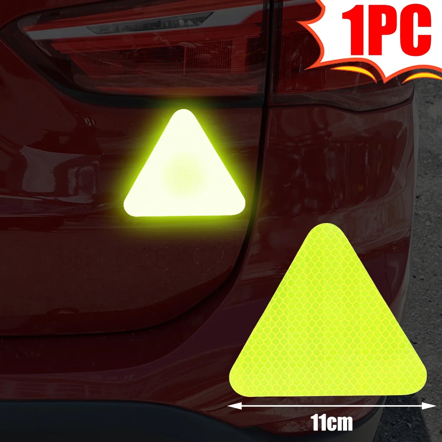 Car Reflective Stickers Night Light Safety and Warning Triangle Reflector Rear Light Sign Strips Exterior Decoration Accessories