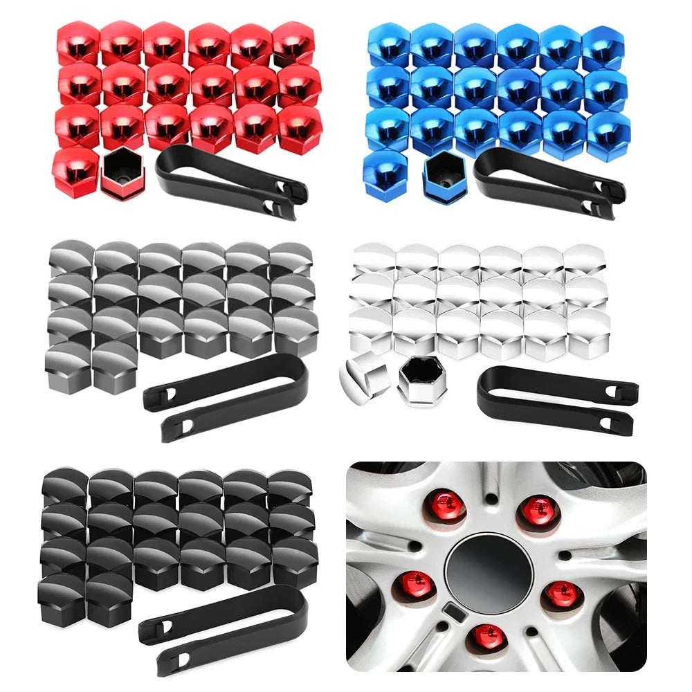 20Pcs 17mm/19mm/21mm Car Wheel Nut Bolts Caps for Audi A6 C6 A4 B7 Citroen Skoda Octavia A7 Tesla Model S / 3 / X Amagi