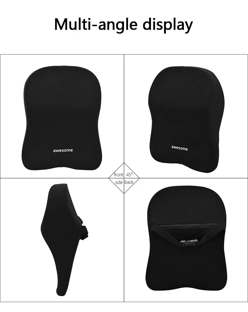 Car Lumbar Back Support Memory Foam Headrest Neck Lumbar Pillow Universal Soft Neck Pillows Seat Cushion Car Interior Accessorie