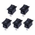 Mini Rocker Switch SPST Black and Red Snap in Switches Button AC 250V 3A / 125V 6A 2 Pin I/O 21*15mm on-off Switch Rocker