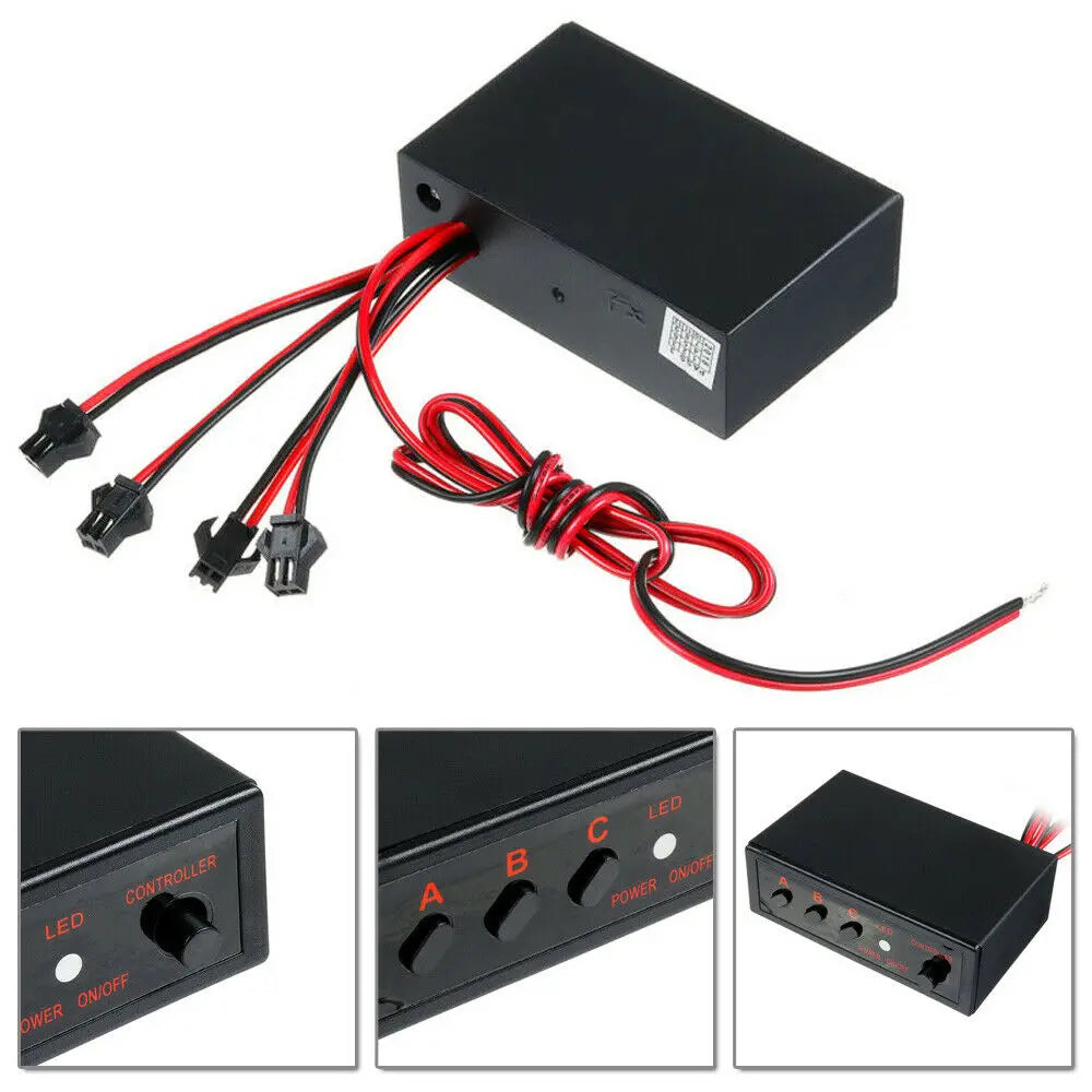 Auto 4 Ways LED Strobe Flash Light Lamp Flasher Flashing Controller Box 12V Car Accessories Controller Switch