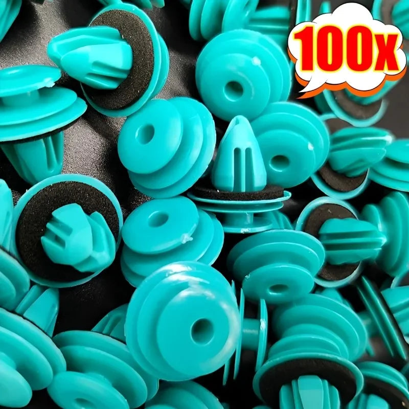Green Auto Door Panel Clip with Seal Ring Auto Fastener Rivet Bumper Clip Retainer Car Interior Retaining 100/20pcs Amagi