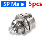 5Pcs GX12 Aviation Connector Plug Socket 2/3/4/5/6/7 Pin Male Female Panel Mount 12mm Circular Metal Wire Adapter Nut Type