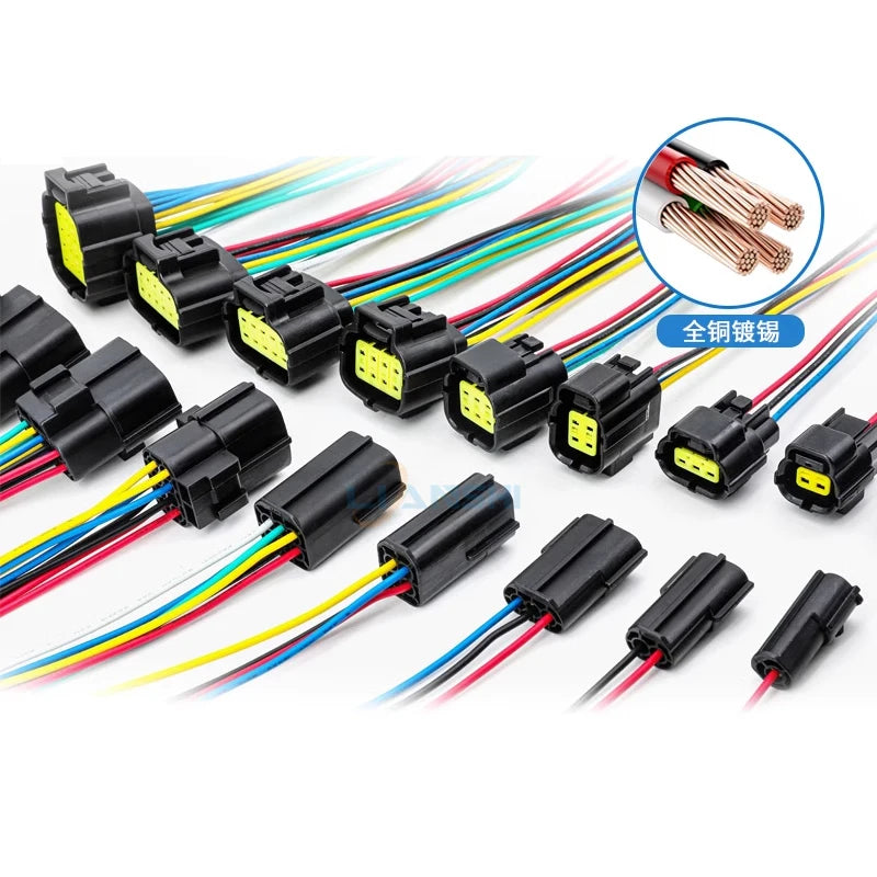 Waterproof connector, terminal, plug, wire harness, male and female, four-core, six-core, 16-core, 248-hole, fast amp1.8 car