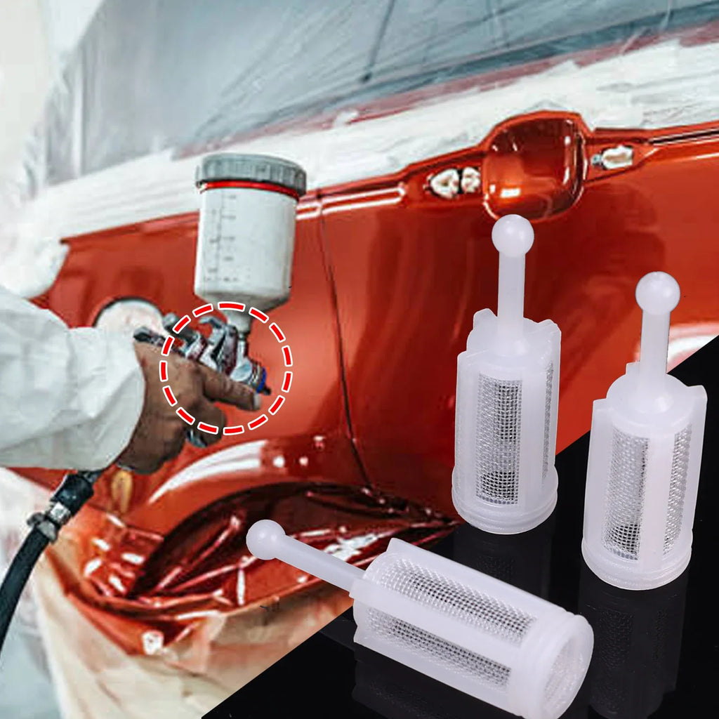 5-30PCS Car Paint Spray Gun Filter Anti Clogging Paint Feed Nozzle Replaceable Nylon Fine Mesh Filters for Automotive Detailing