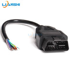 Automobile 16-pin truck OBD2 detection and diagnosis interface connection wire obd male head conversion plug open wire