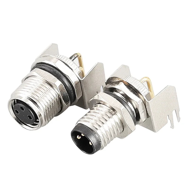 5/10 PCS M8 Straight/Curved Pin Aviation Plug Sensor PCB Bonding Plate Male and Female Socket Waterproof Connector 3/4/5/6/8P
