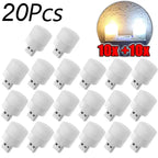 USB Night Light Portable LED Plug Lamp 1- 20pcs Warm White Eye Protection Reading LIght Lamp 5V 1W USB Plug Night Lights