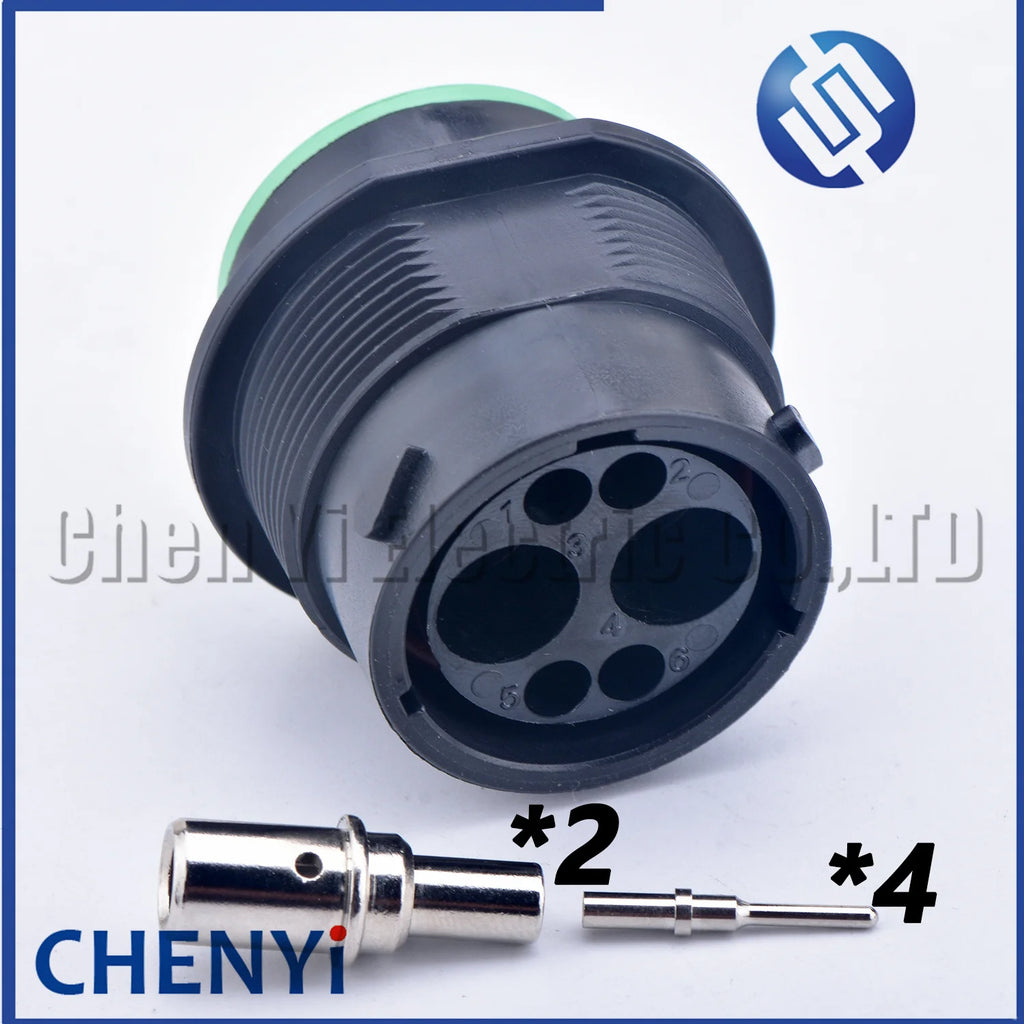 6 Pin connector Cavities HDP26-18-6SN HDP24-18-6PN automotive waterproof plug With Pins For Deutsch HDP series 6