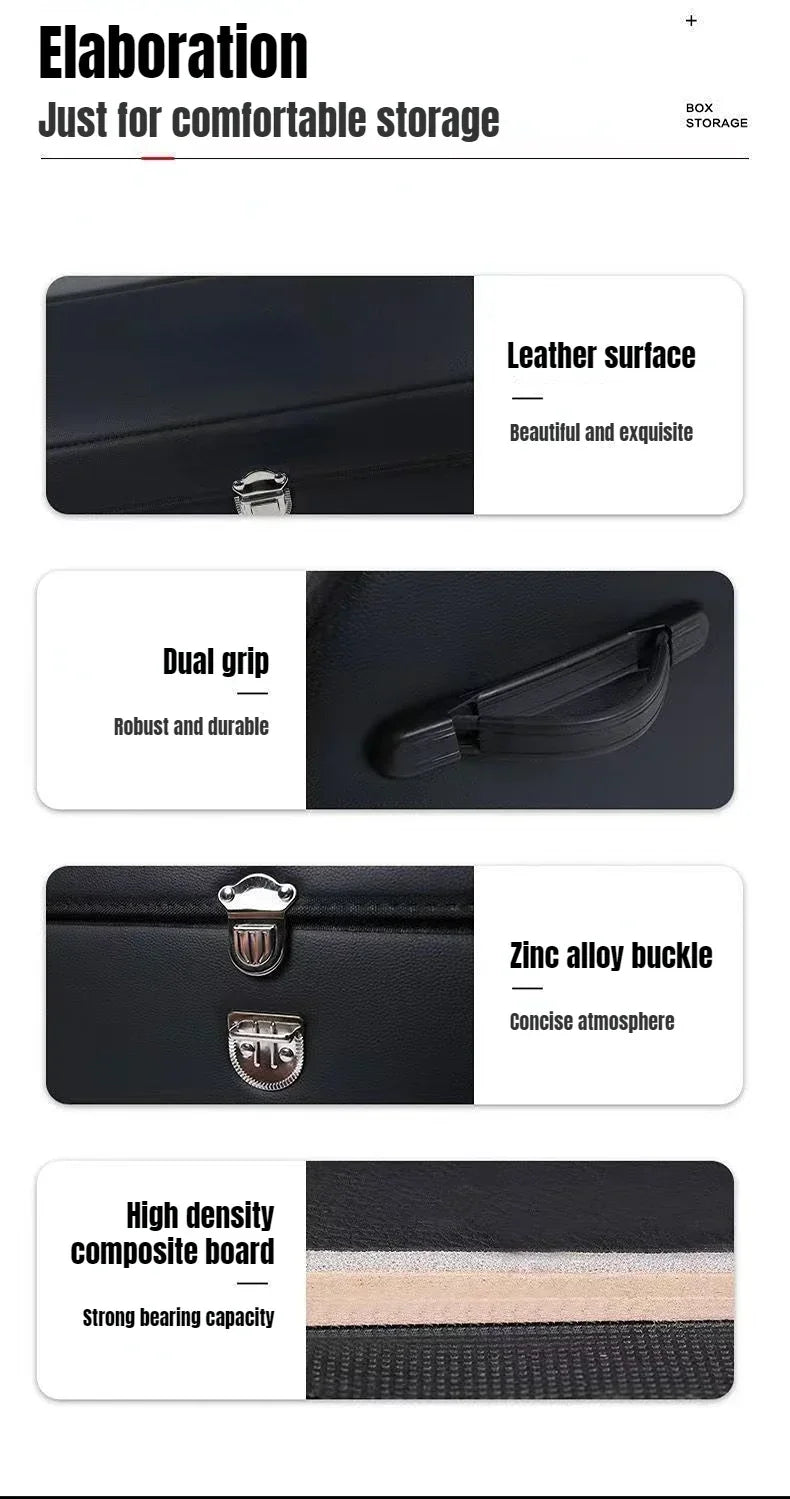 Car Trunk Organizer Box Large Capacity Auto Multiues Tools Storage Bag Stowing Tidying Leather Camping Outdoor Car Storage Bags