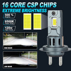 High Power H7 LED Headlight 1:1 Mini Size Headlamp 20000LM 6000K Lamps Super Bright Plug and Play Car Headlight Bulbs Amagi