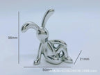 Rabbit Figurine Long-Eared Rabbit Statue Home Office Desktop Decoration Car Central Control Easter Bunny Art Ornaments Amagi
