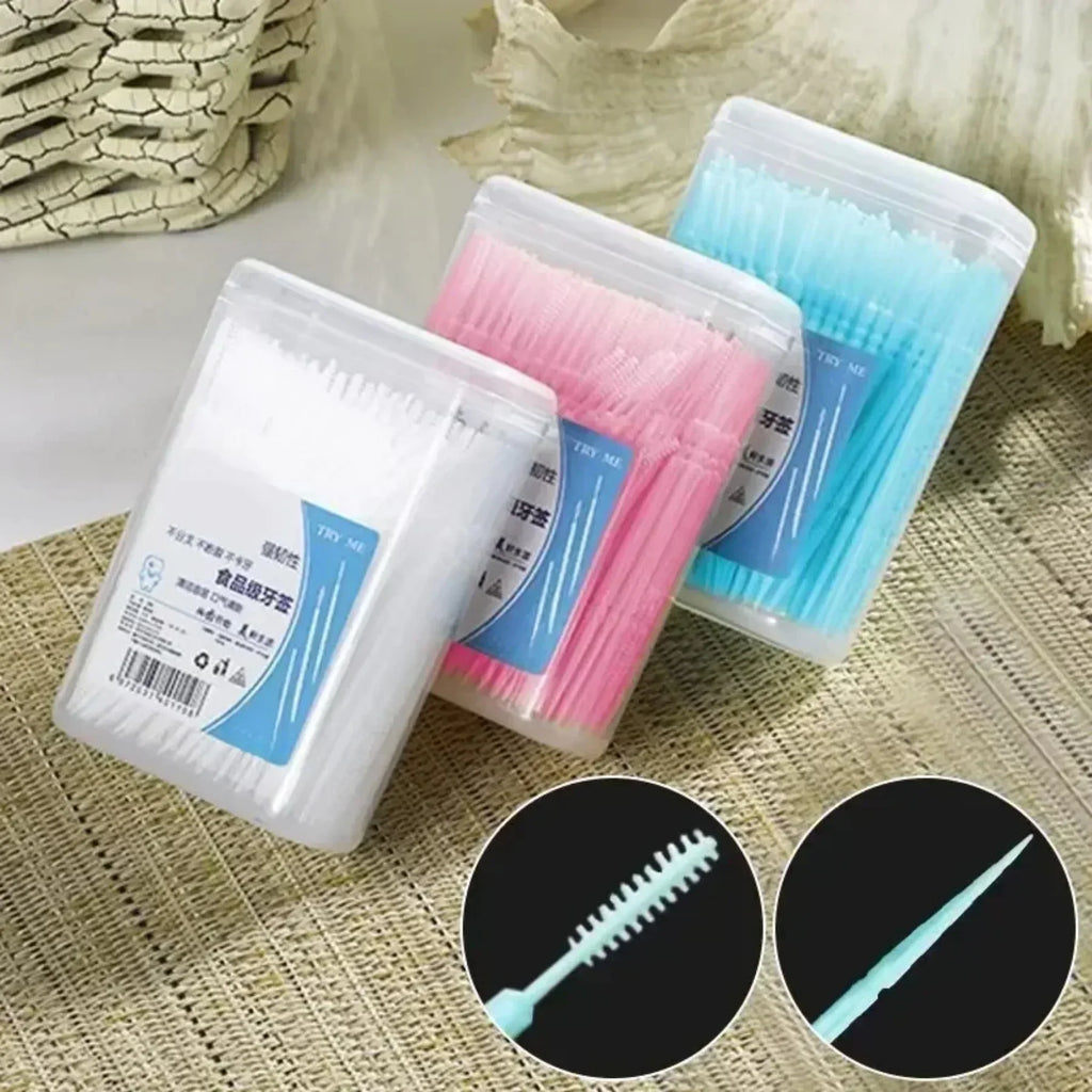 Brush Teeth Picking 100 PCs Boxed Plastic Toothpick Disposable Household Interdental Dental Floss Disposable Toothpick Amagi