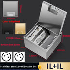Stainless Steel Floor Socket Outlet, Hidden Flush Mount Electrical Floor Power Socket for EU US FR BR IL Standard Plug