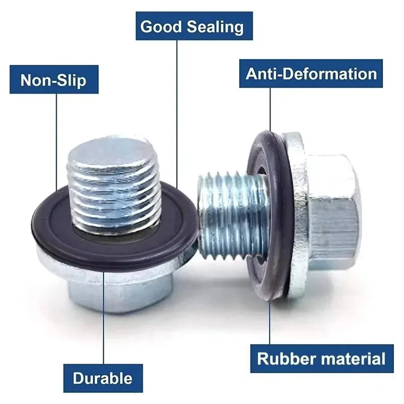 Car Sealing Oil Drain Screw Rubber Plug Gasket M12/M14 Universal Engine Oil Drain Plug Gaskets Auto Accessories 10/20/50/100pcs
