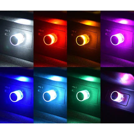 Car USB Ambient Light Mini LED Decorative Atmosphere Lamps for Auto Interior Environment Light Computer Portable Light Plug Play