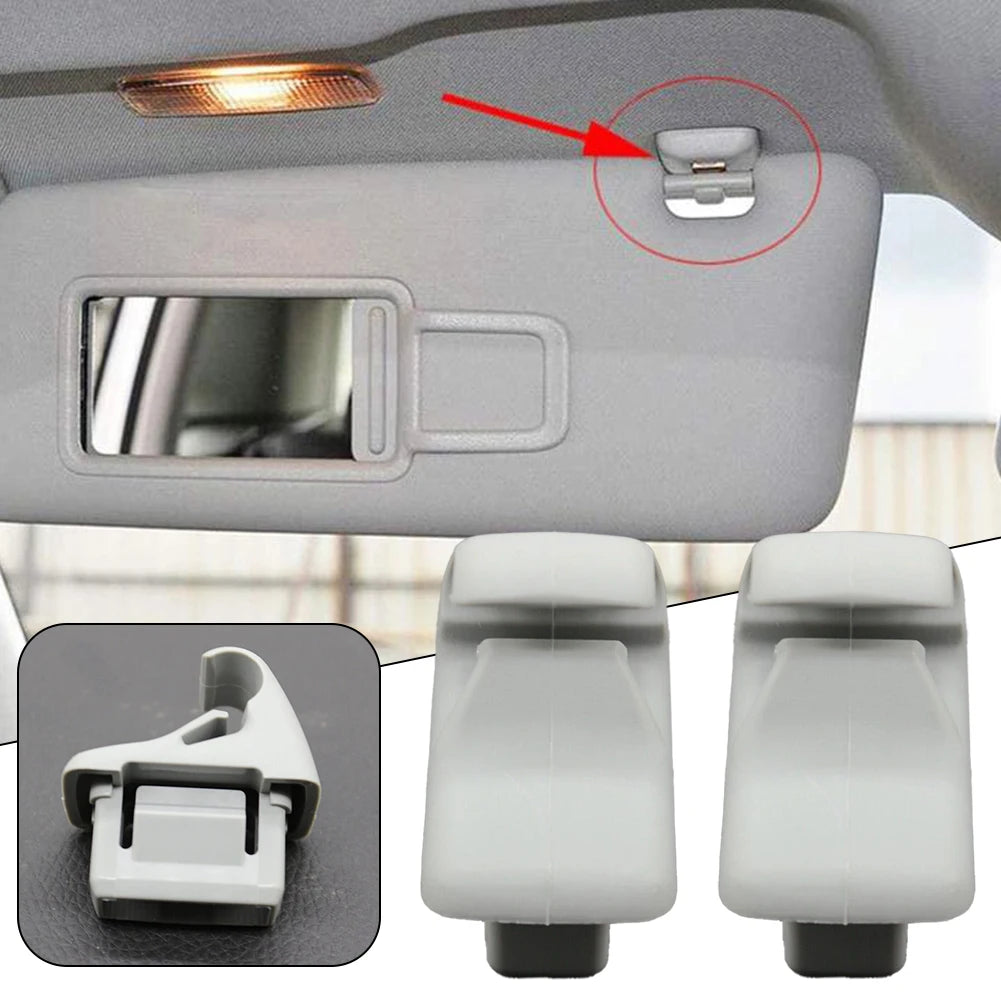 2Pcs Sun Visor Holder Clip Grey MR654343 For Mitsubishi Lancer Outlander Sport ASX Car Gray Sun Plate Clamp Holder Hook