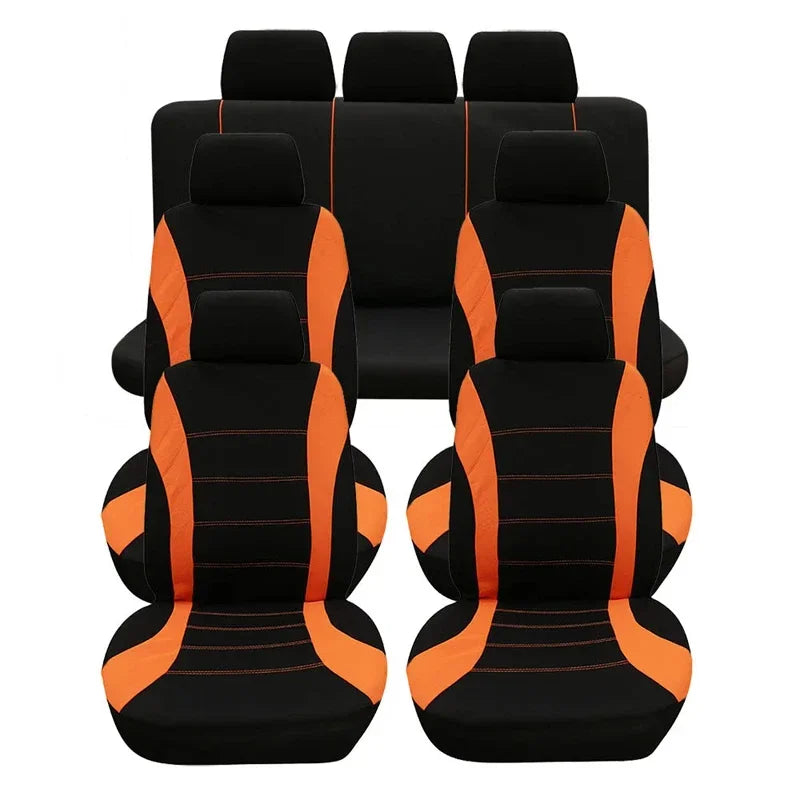 Auto Parts Car Seat Cover Polyester Fabric 5 Piece Set Four Season Universal Airbag Safe Truck Van Front/Rear Cushion amagi
