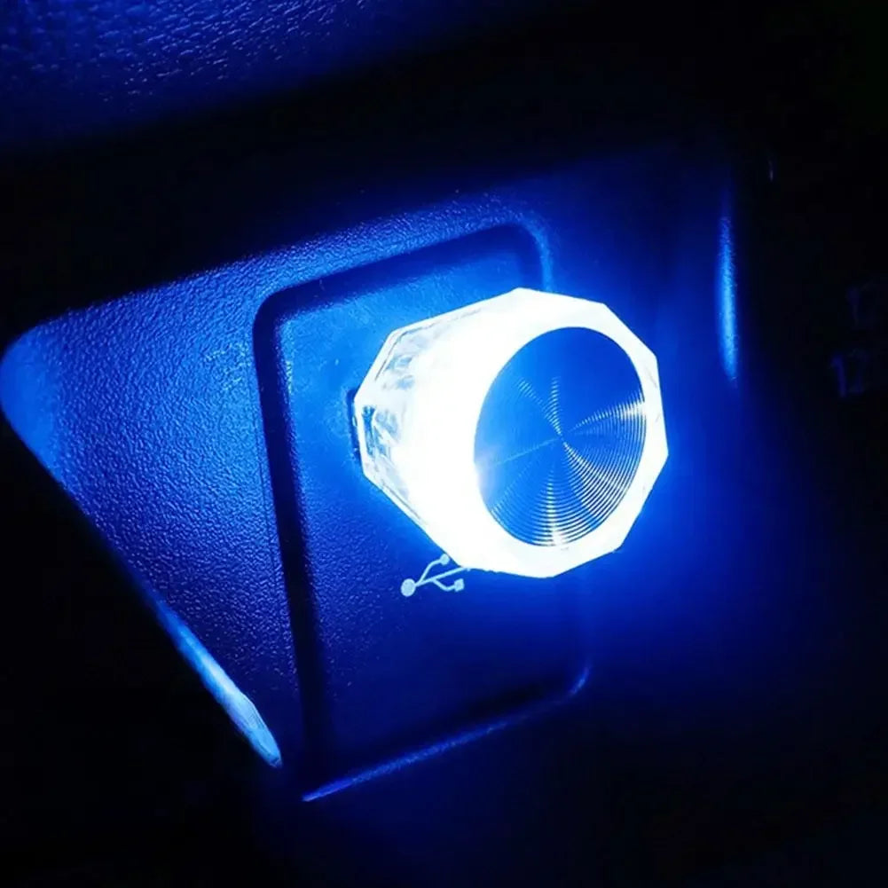 Car Cigarette Lighter USB Atmosphere Light LED Mini Colorful Night Light Wiring-Free Interior Lighting Supplies Accessories New