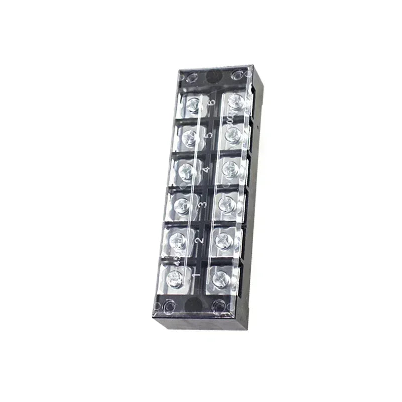 15A/25A/45A 600V Dual Row Barrier Terminal Block TB Series (3-12 Positions) Screw Connector for Electrical Panels TB1503 TB2512