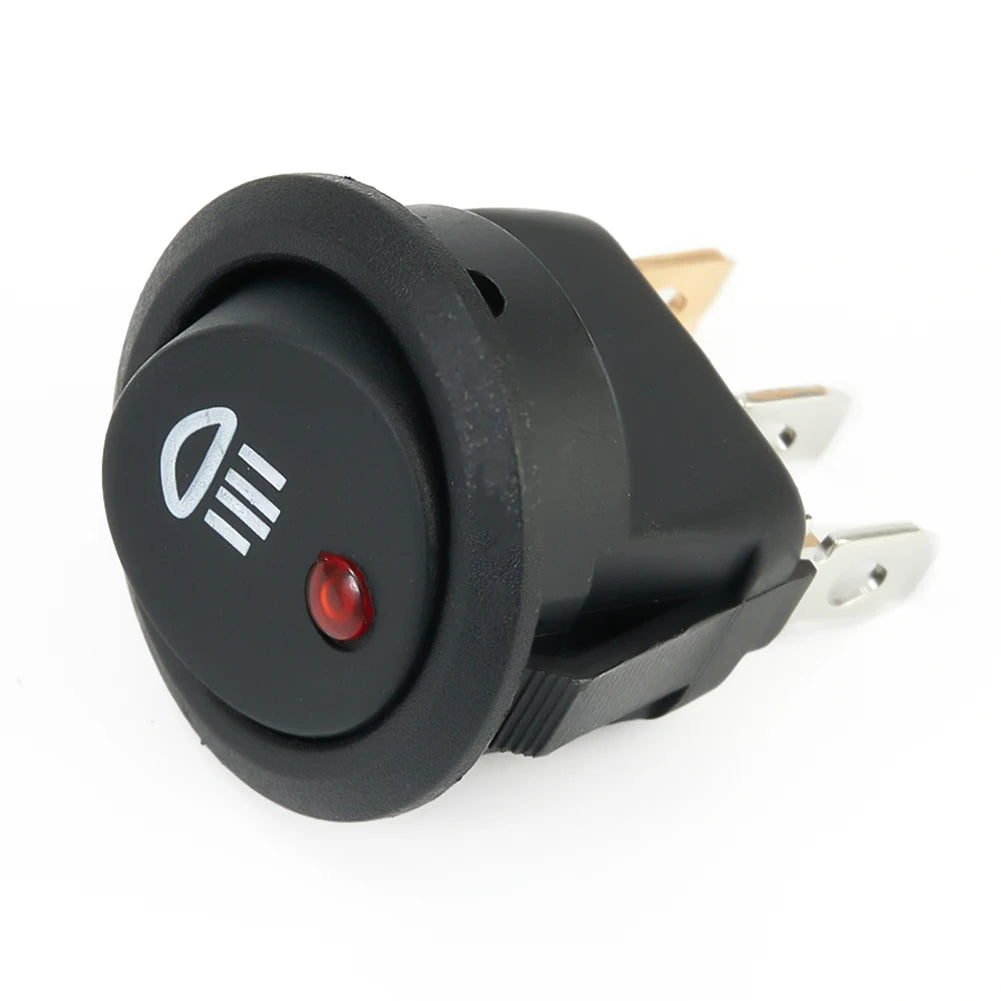 1 PC 23mm Car On  Off Rocker Switch Round 12V Red Led  Fog Light Lamp Symbol Car Van Truck  ABS Plastic Fog Light Switch