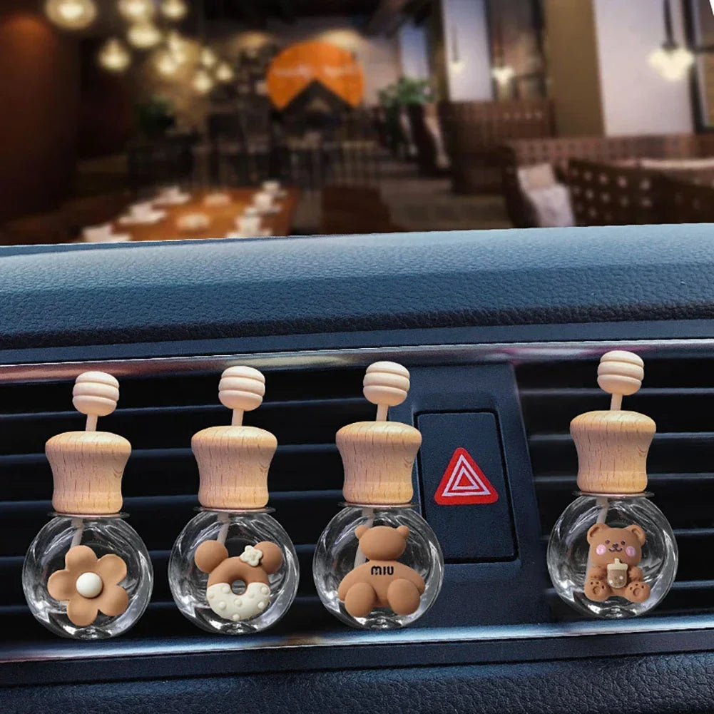 Fashion Car Hanging Perfume Pendant Fragrance Air Freshener Empty Glass Bottle For Essential Oils Diffuser Auto Ornaments Amagi