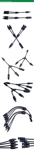 1/5 Sets Photovoltaic Solar PV Connector IP67 Y/T Type 30A 1000V 3-7 Way Branch Kit for PV/MC Cable 2.5/4/6mm² Battery Module