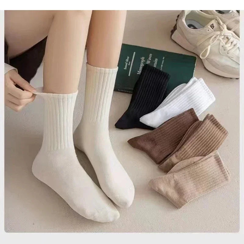 Autumn Winter Thicken Warm Wool Cashmere Thermal Long Crew Stockings Women Home Sleeping Solid Color Women Hot Tubing Socks Amag