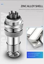 5Pcs GX12 Aviation Connector Plug Socket 2/3/4/5/6/7 Pin Male Female Panel Mount 12mm Circular Metal Wire Adapter Nut Type