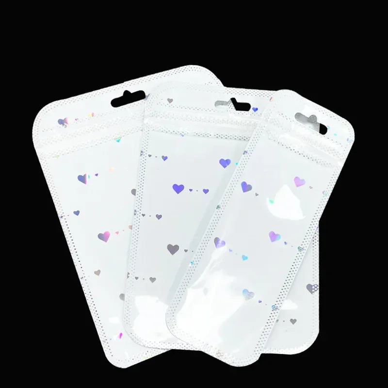 Colorful Laser Ziplock Bag Packaging Bags For Earring Jewelry Display Bags Pouch Gift Packaging Resealable Storage Bag Amagi