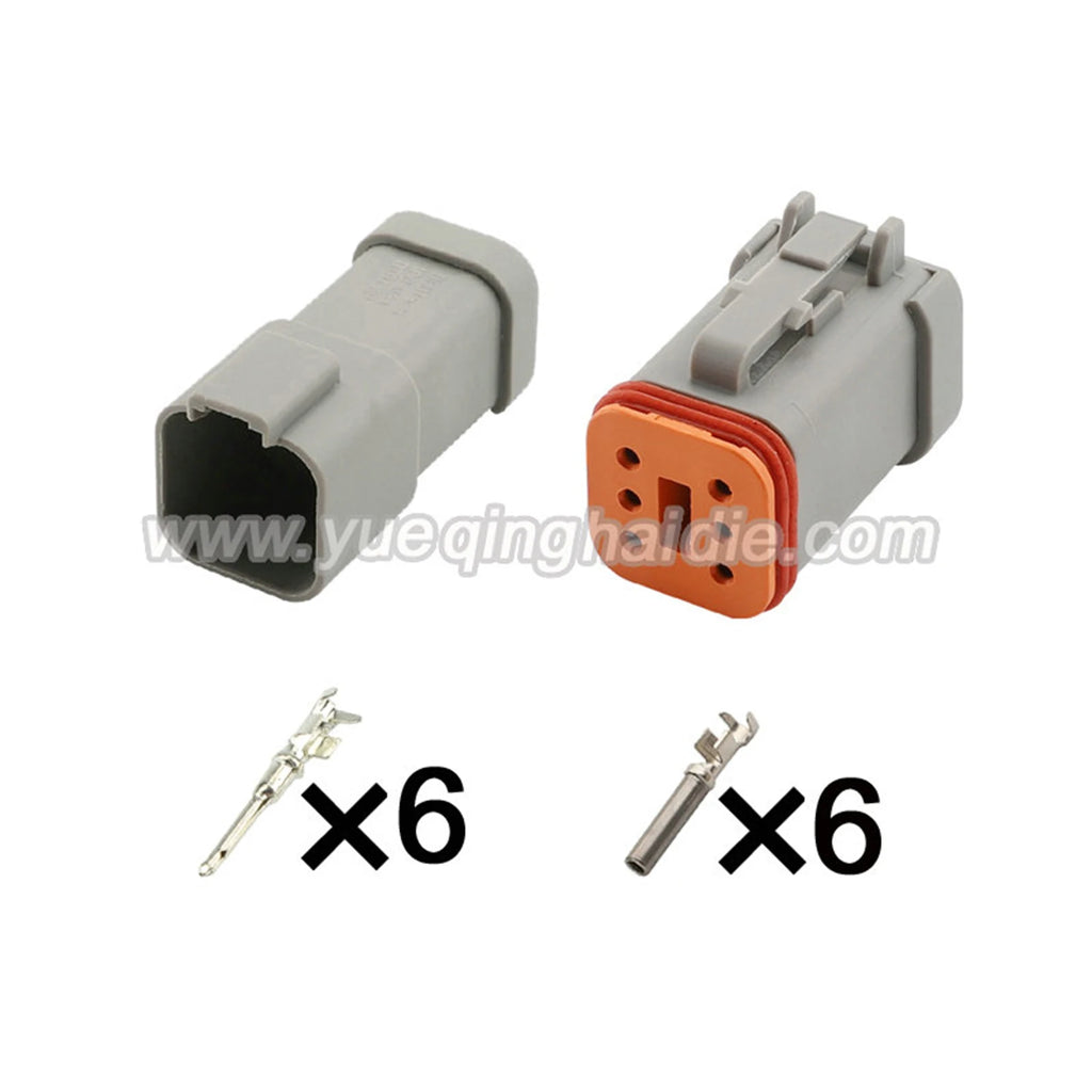 Deutsch 6-Pin Connector Waterproof 1.6mm Male Female Connector Auto Wiring Harness Cable Plug DT04-6P-C017 DT06-6S-C017