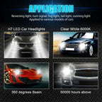 2pcs H4/H7 Led Headlight Bulb Kit Car Fog Light Bulbs High Low Beam 30000lm Super Bright 6500k White Led Lights for Vehicles New