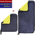 Microfiber Cleaning Towel Thicken Soft Drying Cloth Car Body Washing Towels Double Layer Clean Rags Car Accessories Amagi