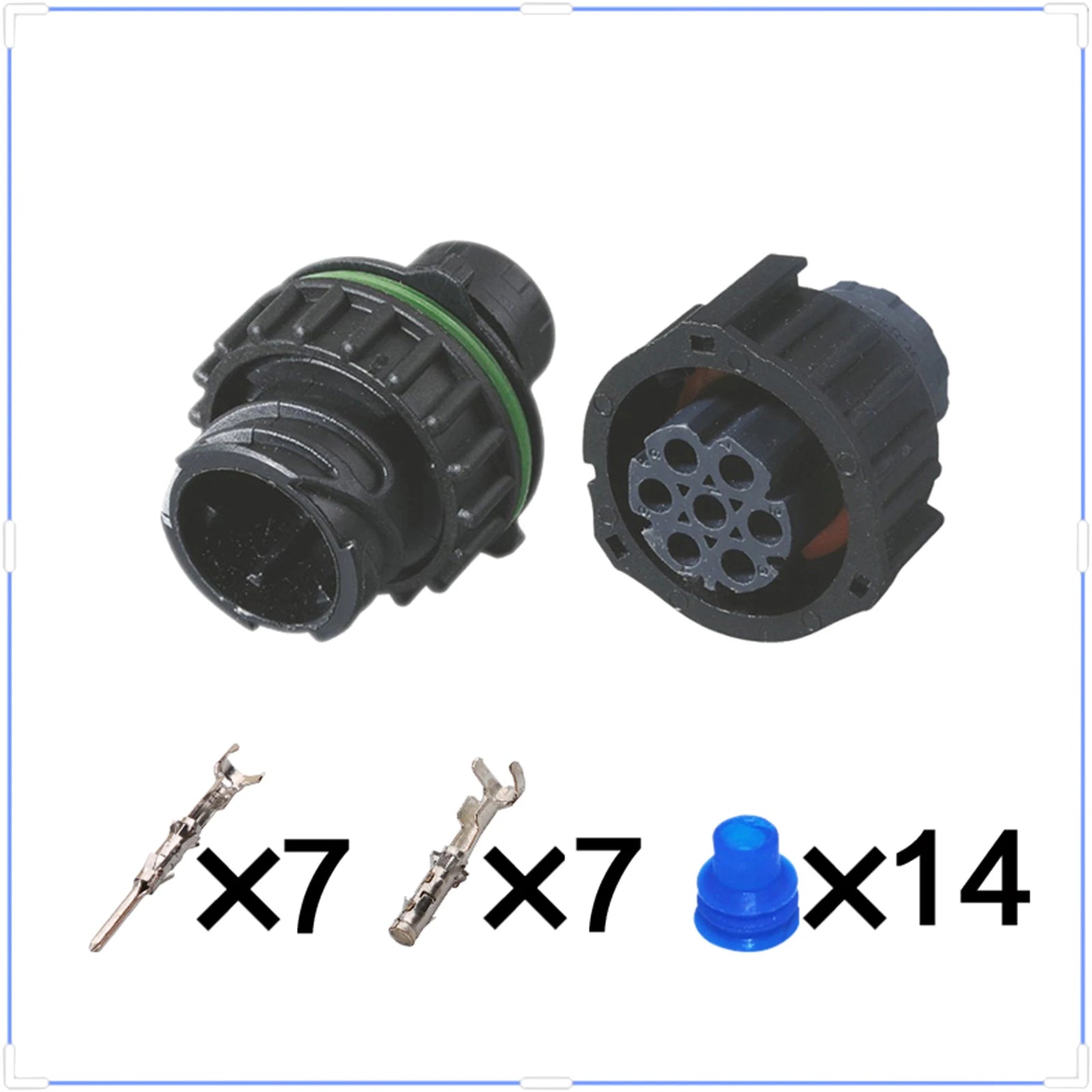 7Pin Connector Waterproof 1.5mm Male Female Connector Automotive Wiring Harness Cable Socket for Volvo 1718230-1 1-967650-1